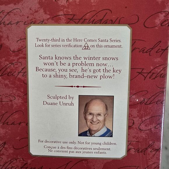 Hallmark Keepsake Ornament 2001 Santa's Snowplow Here Comes Santa Series - Picture 3 of 11